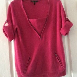 Unique 100% cashmere dark pink sweater